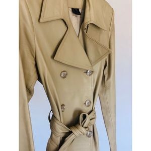TRINA TURK nude / tan all leather trench